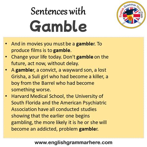 Examples of 'gamble' in a sentence .
